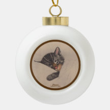 Chessie the Sleeping Kitten Keramik Ball Ornament
