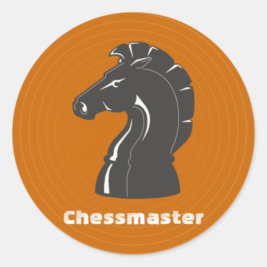 Chessmaster Black Horse Runder Aufkleber (Vorderseite)