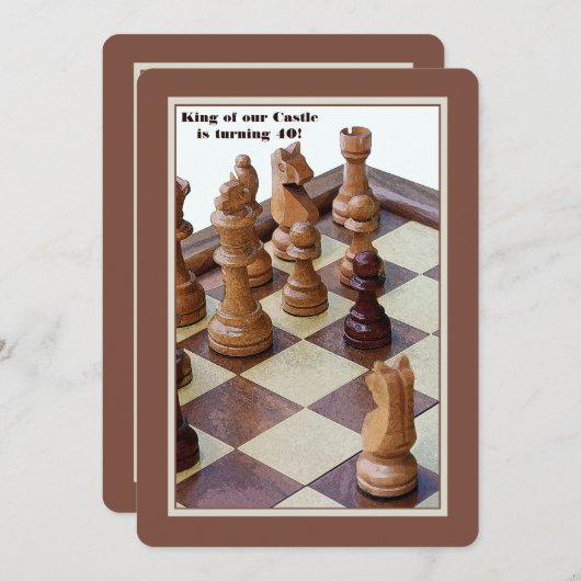 Chessmen Geburtstagsparty Einladung (Vorne/Hinten)