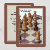 Chessmen Geburtstagsparty Einladung (Vorne/Hinten)