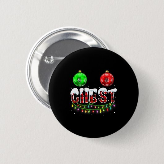 Chest Nuts Christmas Funny Matching Couple Chestnu Button (Vorne & Hinten)