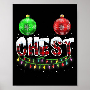 Chest Nuts Christmas T Shirt Matching Paar Chest Poster
