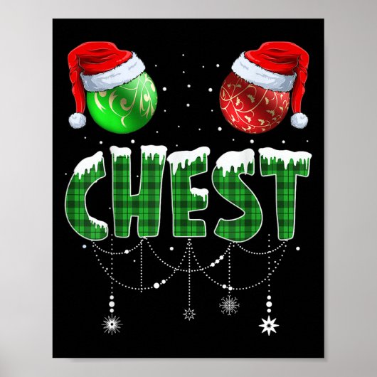 Chest Nuts Christmas T Shirt Matching Paar Chest Poster (Vorne)