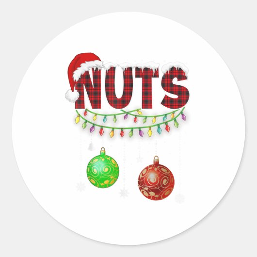 Chest Nuts Christmas T Shirt Matching Paar Chest Runder Aufkleber (Vorderseite)