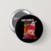 Chest Nuts Roasting Funny Naughty Santa Dirty Food Button (Vorne & Hinten)