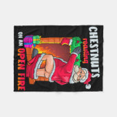 Chest Nuts Roasting Funny Naughty Santa Dirty Food Fleecedecke (Vorderseite (Horizontal))