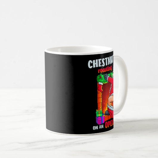 Chest Nuts Roasting Funny Naughty Santa Dirty Food Kaffeetasse (VorderseiteRechts)