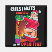 Chest Nuts Roasting Funny Naughty Santa Dirty Food Magnet (Vorne)