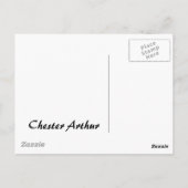 Chester A. Arthur 21. Präsident Postkarte (Rückseite)