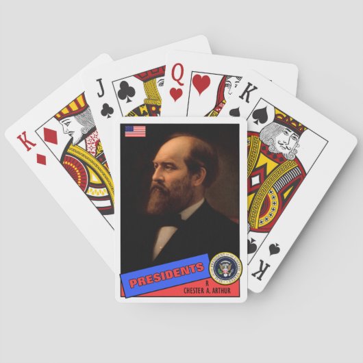 Chester A. Arthur Baseball Card Spielkarten (Rückseite)