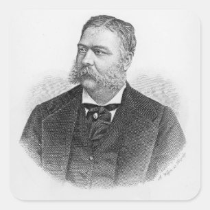 Chester Alan Arthur, graviert von A. Weger Quadratischer Aufkleber