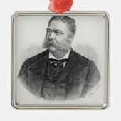 Chester Alan Arthur, graviert von A. Weger Silbernes Ornament (Vorne)