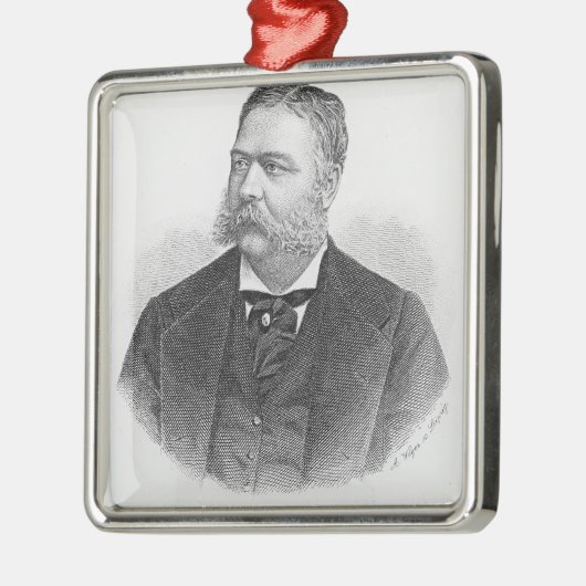 Chester Alan Arthur, graviert von A. Weger Silbernes Ornament (Links)