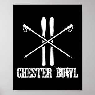 Chester Bowl Ski Ski Ski Poles Rustikales Nordic Poster