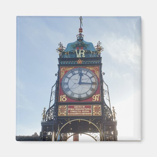 Chester City Walls Clock Magnet (Vorne)