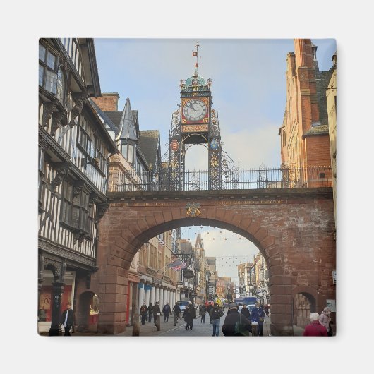 Chester City Walls Clock Magnet (Vorne)