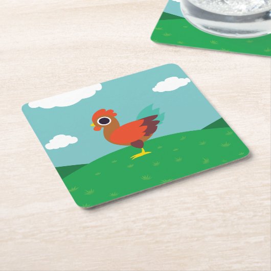 Chester der Hahn Rechteckiger Pappuntersetzer (angewinkelt)