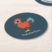 Chester der Hahn Runder Pappuntersetzer (Angewinkelt)