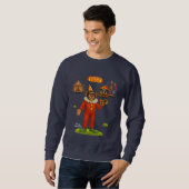 Chester der Schimpansen-Clown-Pullover Sweatshirt (Vorne ganz)