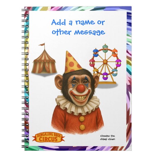 Chester der Schimpansenclown Notizblock (Vorderseite)
