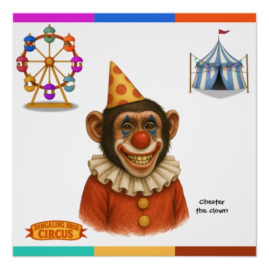 Chester der Schimpansenclown Poster (Vorderseite)