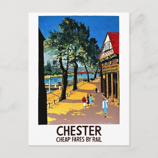 Chester, England, City Dock, Bahnhof Postkarte (Vorderseite)