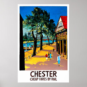 Chester, England, Stadtdock, Bahnhof Poster
