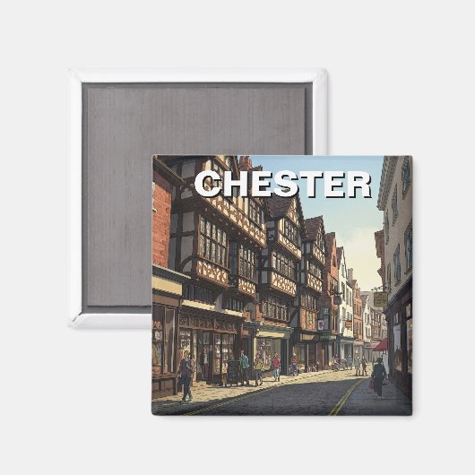 Chester England Travel Magnet (Vorderseite/Rückseite)