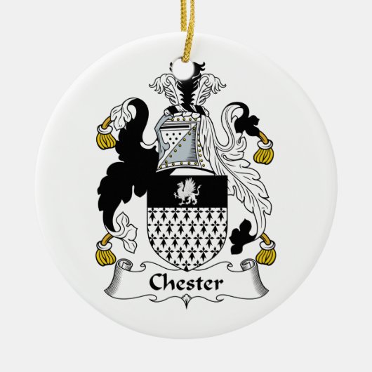 Chester-Familienwappen Keramikornament (Vorne)