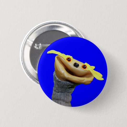 Chester-Knopf (blau) Button (Vorne & Hinten)