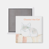 Chester the Cat - Square Magnet (Vorderseite/Rückseite)