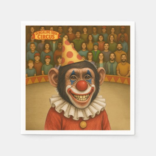 Chester the chimp clown serviette (Vorderseite)