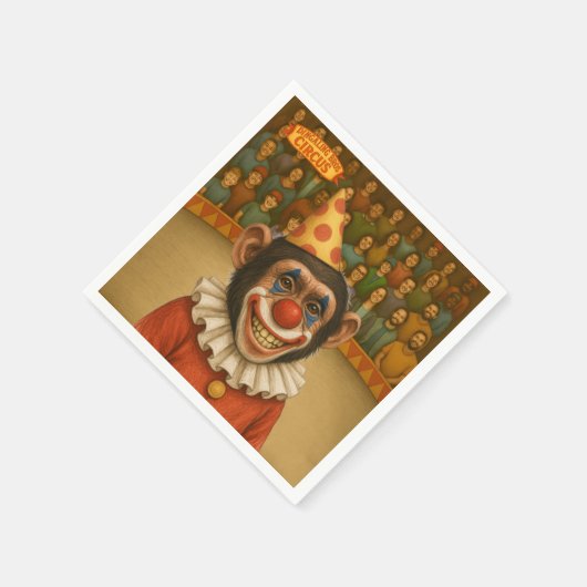 Chester the chimp clown serviette (Ecke)