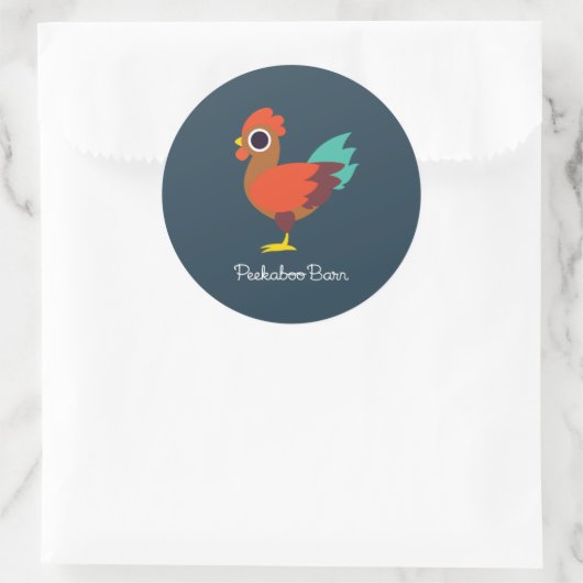 Chester the Rooster Runder Aufkleber (Tasche)