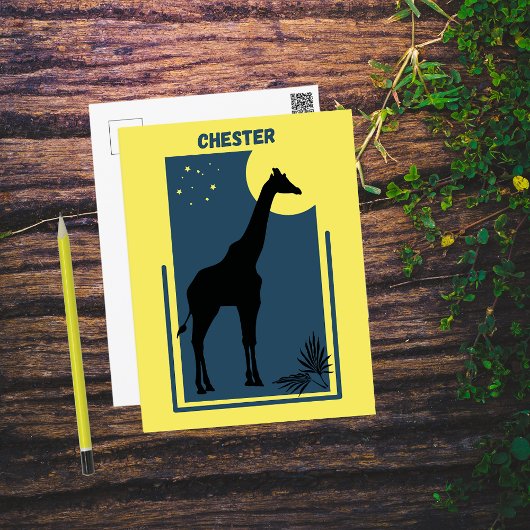 Chester Zoo Great Britain Vintag Giraffe Postkarte