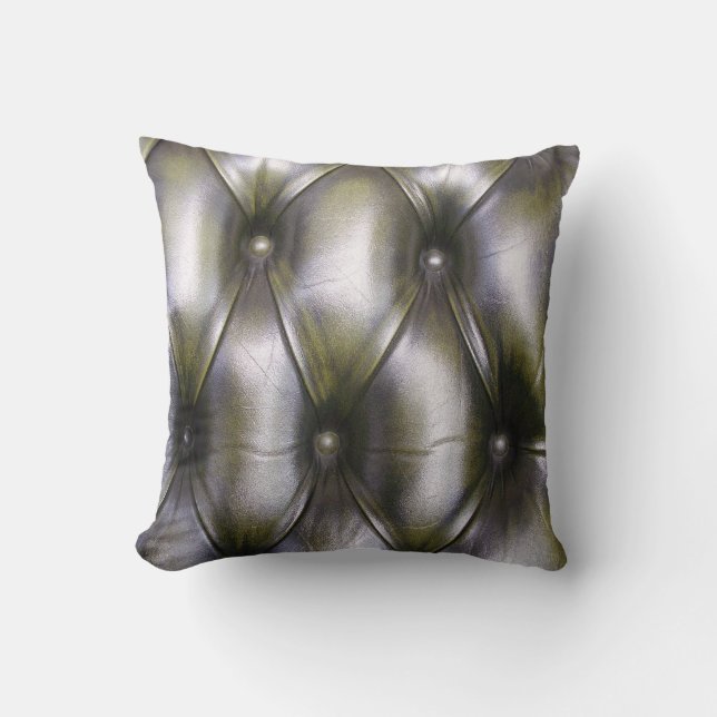 Chesterfield des Imitats ledernes dunkelgrünes Kissen (Vorderseite)