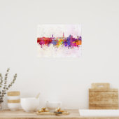 Chesterfield skyline im Watercolor background Poster (Küche)