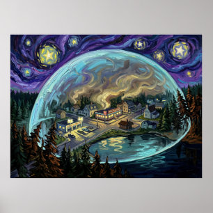 Chesters Mill Sternennacht Eingesperrte Landschaft Poster