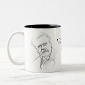 Chesterton - Komödie des Mannes Zweifarbige Tasse (Links)