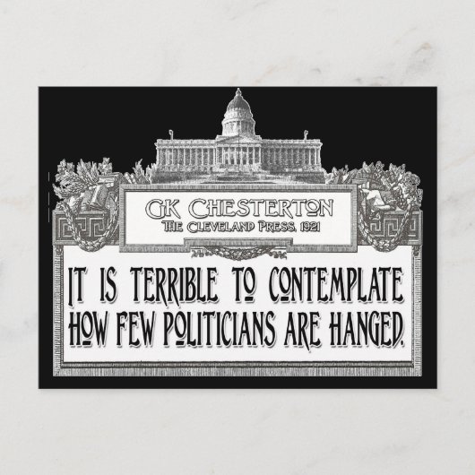 Chesterton über das Verändern der Politik Postkarte (Vorderseite)