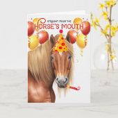 Chestnut Blonde Mane Horse Funny Birthday Karte (Gelbe Blume)