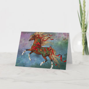 "Chestnut Cheer" Weihnachtskarte (mit Innendesign) Feiertagskarte