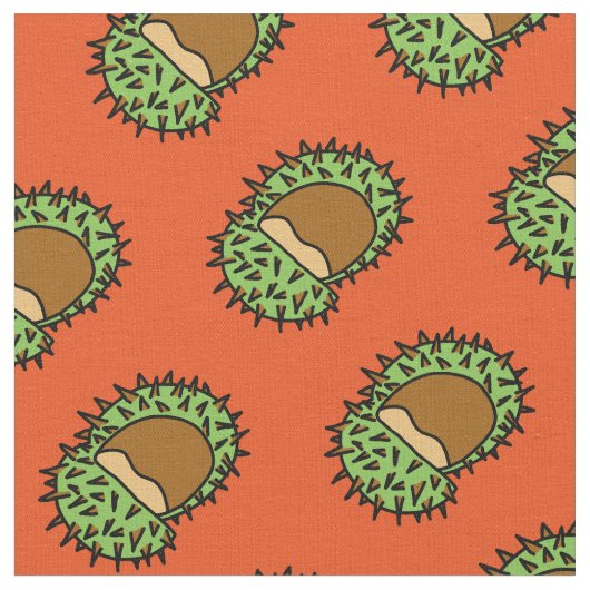 Chestnut Couple Orange Fall Pattern Stoff (Nahaufnahme)
