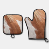 CHESTNUT HORSE COAT PATTERN OFENHANDSCHUH & Topflappen-Set (Vorderseite)