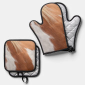 CHESTNUT HORSE COAT PATTERN OFENHANDSCHUH & Topflappen-Set (Vorderseite/Rückseite)