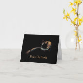 Chestnut mare in shadow. Peace On Earth Karte (Gelbe Blume)