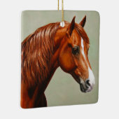 Chestnut Morgan Horse Keramikornament (Rechts)