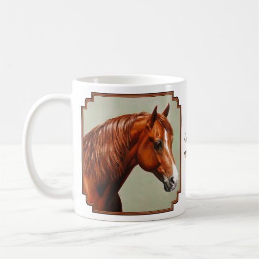 Chestnut Morgan Horse Portrait Kaffeetasse (Links)