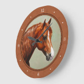 Chestnut Morgan Rusty Red Große Wanduhr (Winkel)