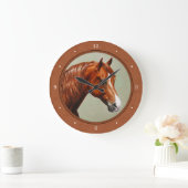 Chestnut Morgan Rusty Red Große Wanduhr (Zuhause)